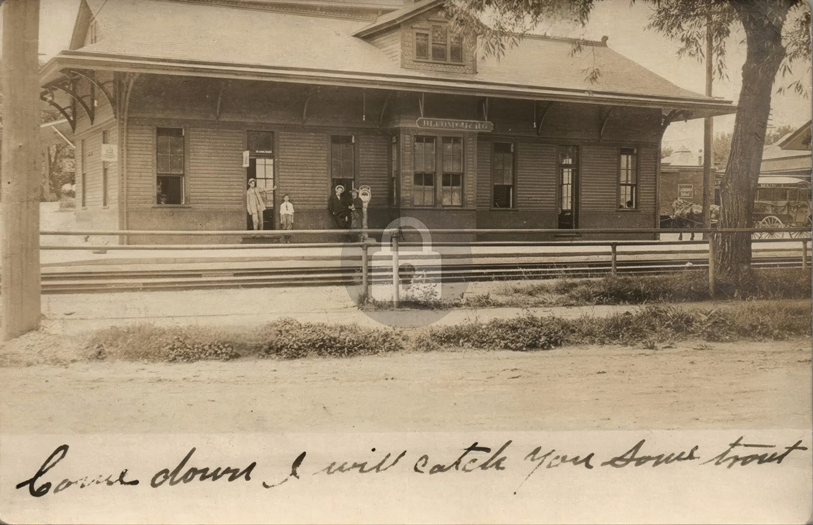 Lackawanna Railroad Station BLOOMSBURG PA Columbia Co RPPC Photo Postcard COPY Lackawanna Railroad Station BLOOMSBURG PA Columbia Co RPPC Photo Postcard COPY