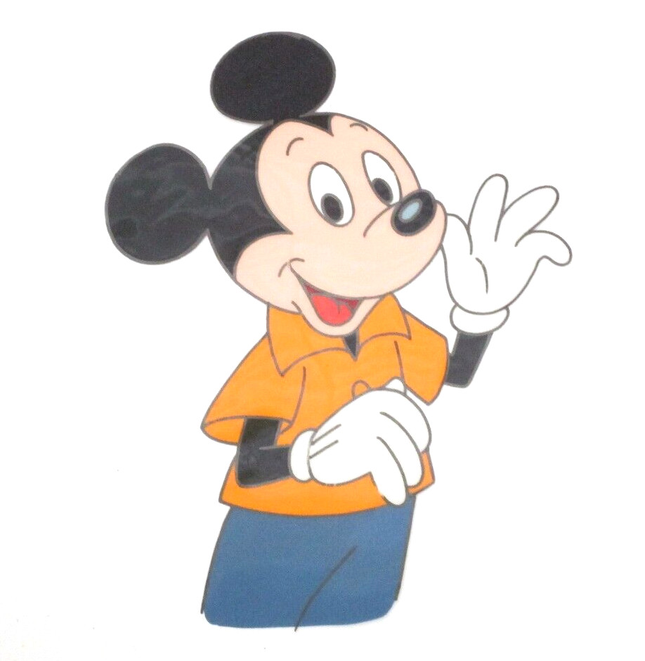 MICKEY MOUSE shirt WALT DISNEY 1980s ORIGINAL ANIMATION PRODUCTION CEL MICKEY MOUSE shirt WALT DISNEY 1980s ORIGINAL ANIMATION PRODUCTION CEL