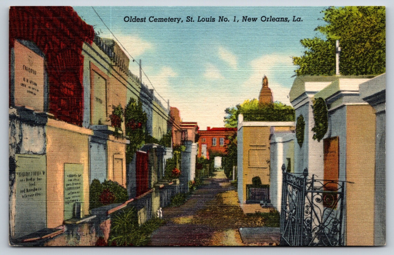 New Orleans Louisiana Oldest Cemetery LA Vintage Postcard New Orleans Louisiana Oldest Cemetery LA Vintage Postcard