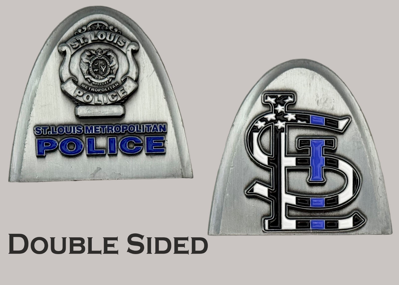 St Louis Metropolitan Police Helmet Shape Challenge Coin  J#36