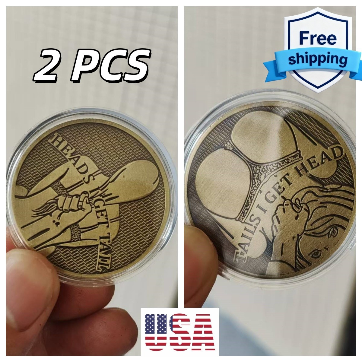 2 PCS Sexy Lady Challenge Coin - Playful Heads/Tails Novelty Gift 2 PCS Sexy Lady Challenge Coin - Playful Heads/Tails Novelty Gift