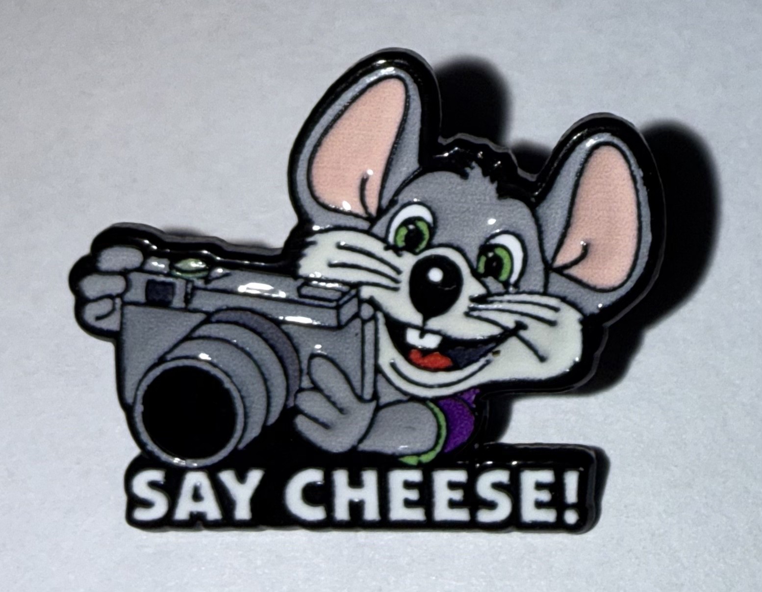 Chuck E Cheese Enamel Lapel Employee Pin - SAY CHEESE