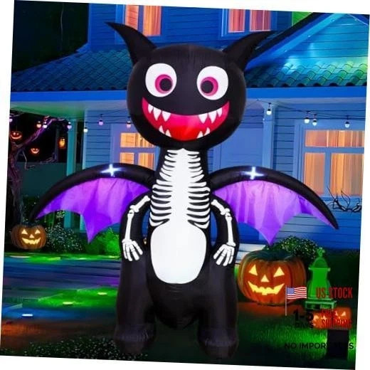 6.8 FT Halloween Inflatables Dragon with LED Lights Outdoor 6.8 FT Dragon
