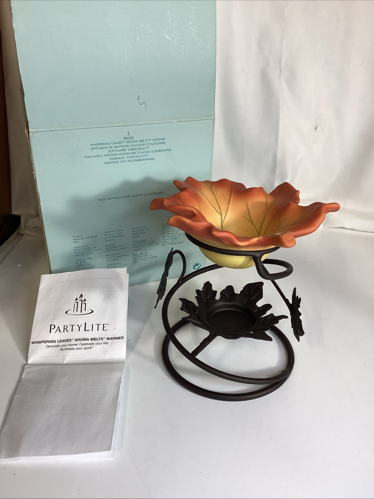 VTG PARTYLITE WHISPERING LEAF TEA LIGHT WARMER P8295 6”x6”x6” Retired