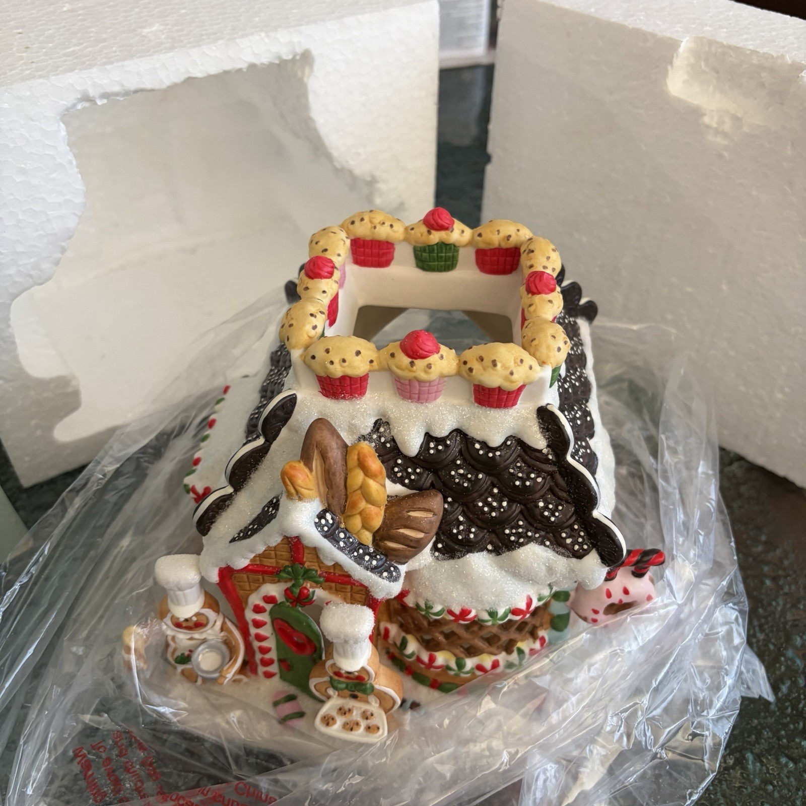 PartyLite Gingerbread Village #2 Bakery House Candle Holder NIB Ceramic 6” P8199 PartyLite Gingerbread Village #2 Bakery House Candle Holder NIB Ceramic 6” P8199