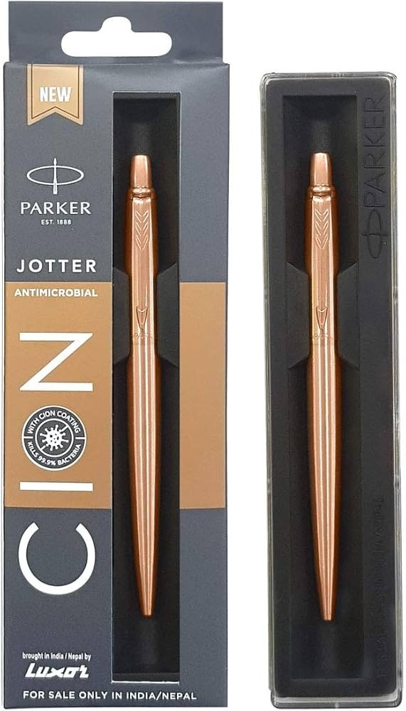 Parker Anti Microbial Jotter Copper Ion Ball Point Pen - CION Coated Stainless