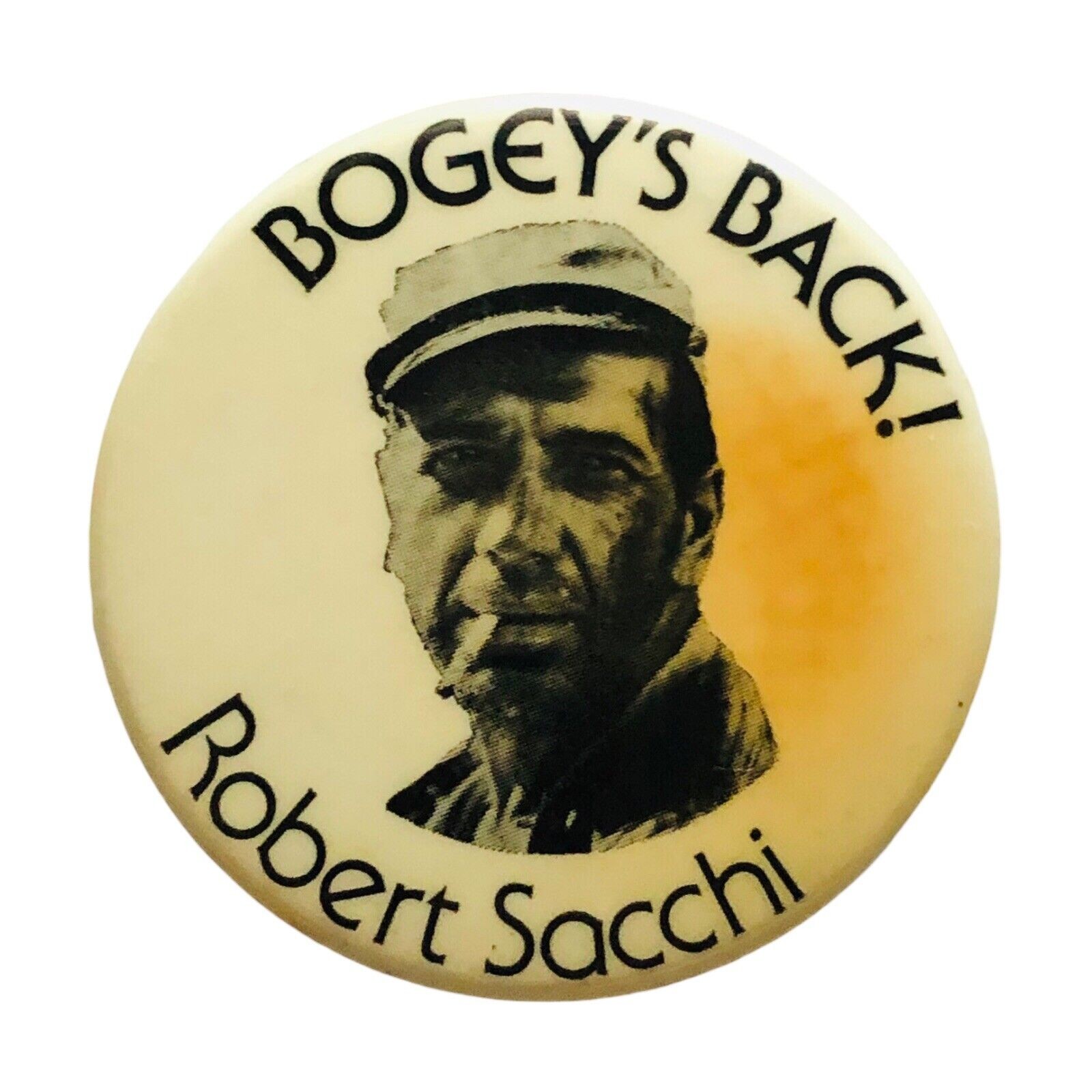 VTG Robert Sacchi Bogey\'s Back Pinback Button Humphrey Bogart VTG Robert Sacchi Bogey\'s Back Pinback Button Humphrey Bogart