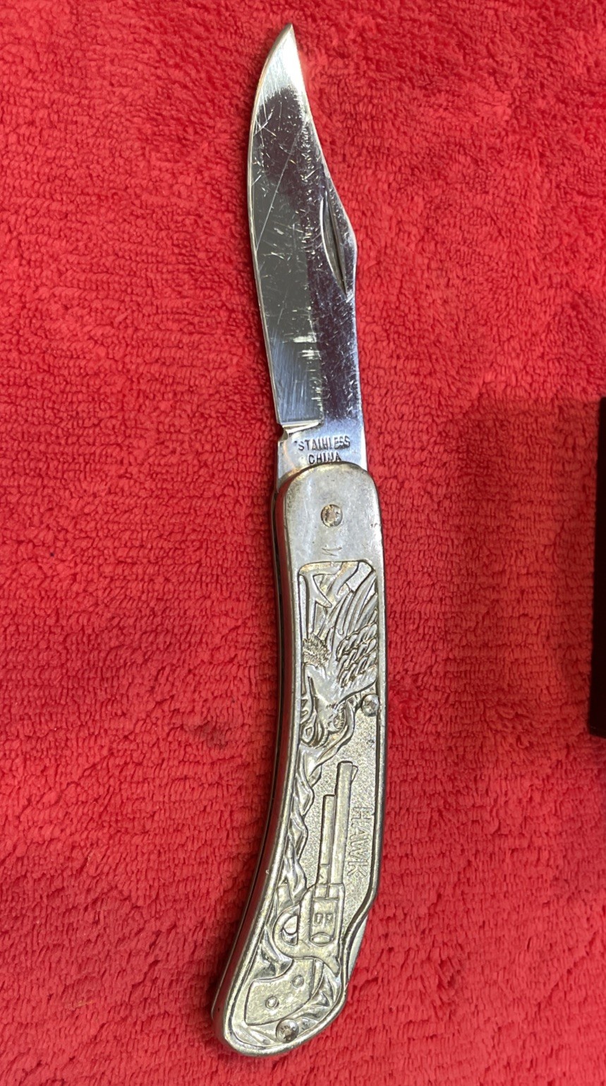 Vtg 4-1/2” VICTORY / HAWK ALL Stainless Lockback Folding Pocket Knife