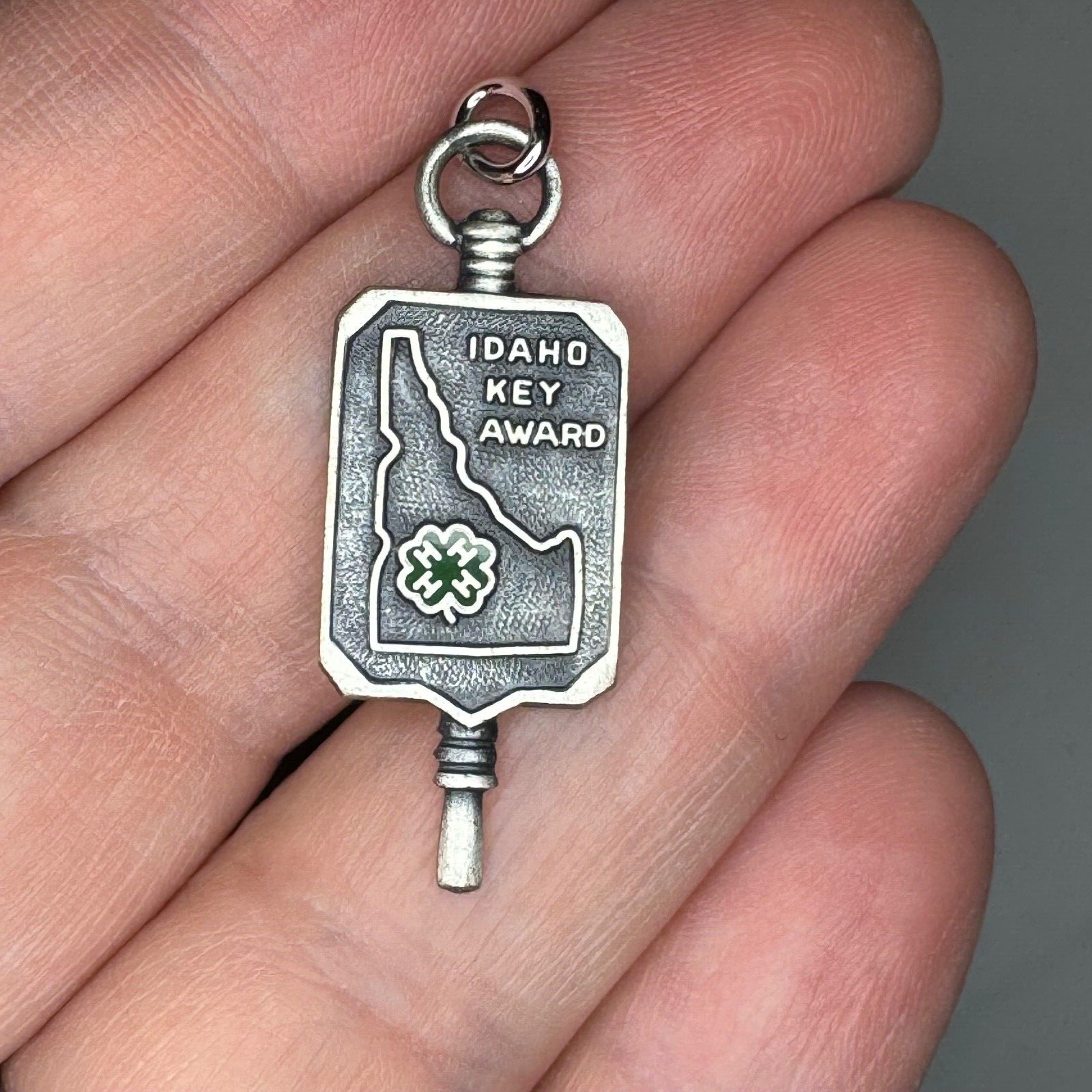 Vintage Idaho 4-H Key Award Silver Town Fob Medal Vintage Idaho 4-H Key Award Silver Town Fob Medal