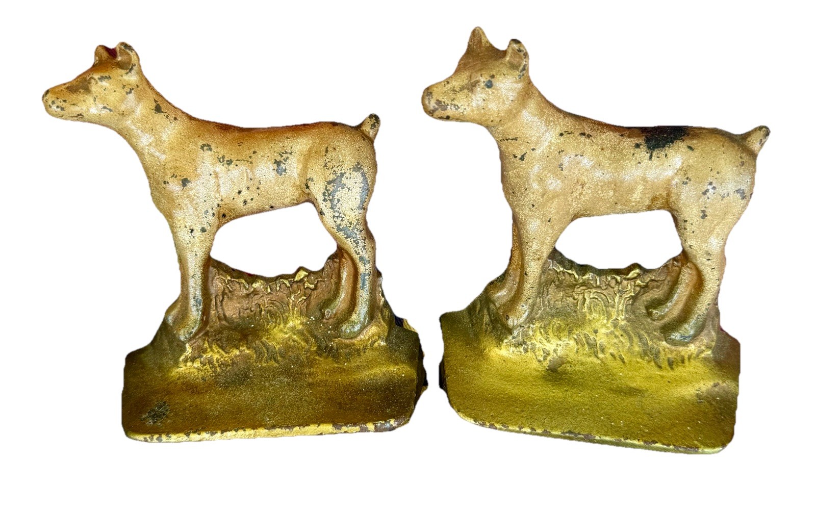 Vintage Hubley Mfg. Co. Cast Iron Doberman Pincher Dog Terrier Bookends 1930 5” Vintage Hubley Mfg. Co. Cast Iron Doberman Pincher Dog Terrier Bookends 1930 5”