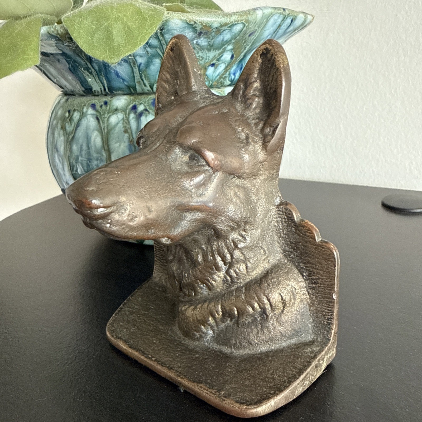 VTG Bronze German Shepard Head Bookend MCM VTG Bronze German Shepard Head Bookend MCM