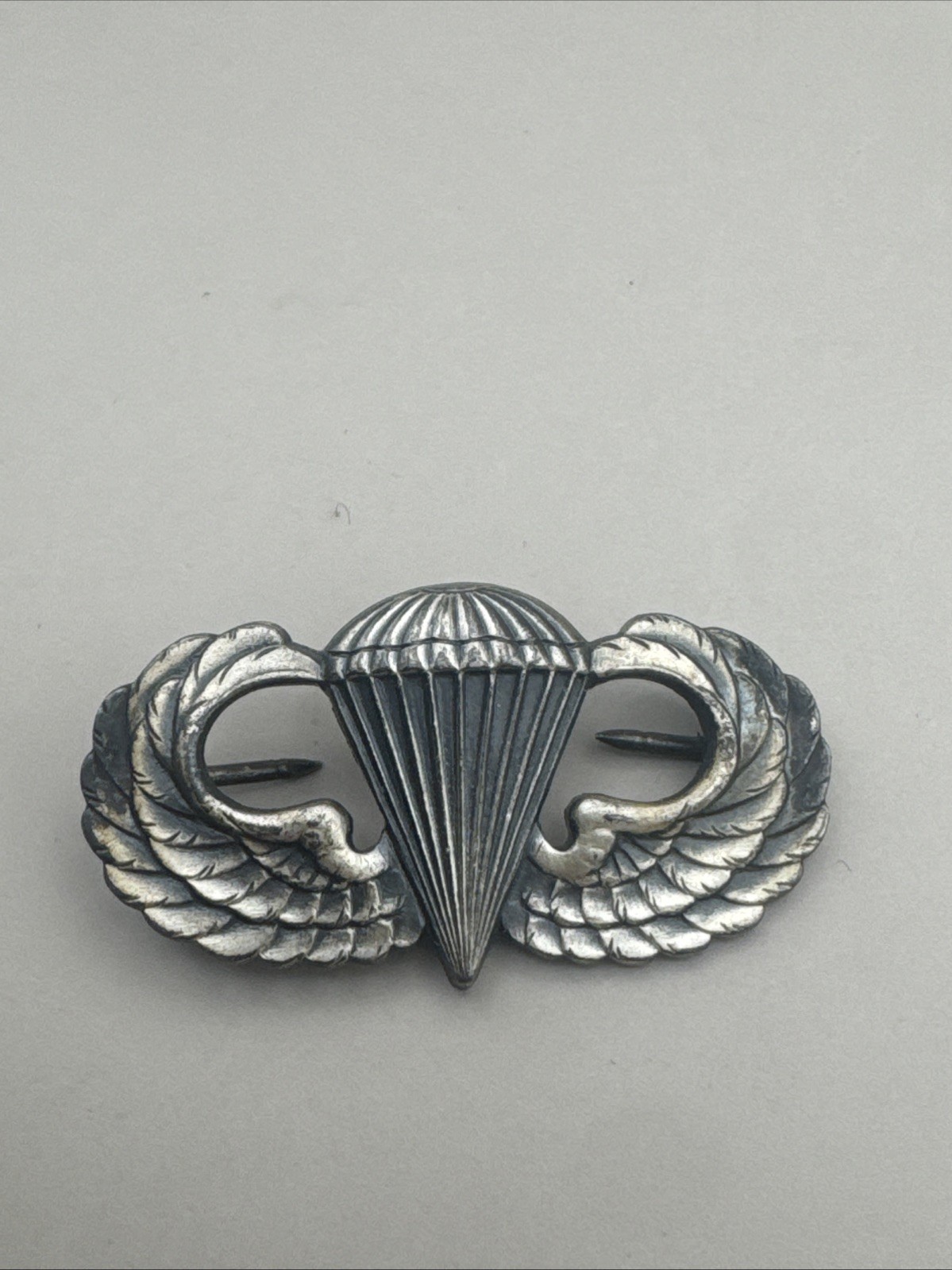 Sterling Silver Basic Parachutist Badge • Gemsco • Vintage Jump Wings