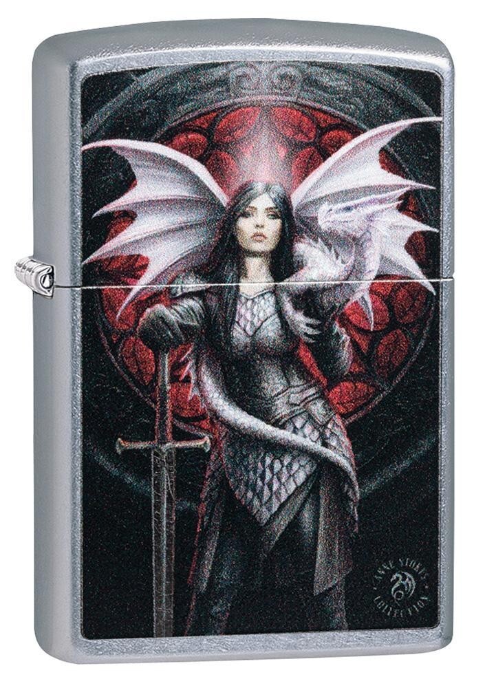 Zippo Anne Stokes Dragon Warrior Street Chrome 49096 Zippo Anne Stokes Dragon Warrior Street Chrome 49096