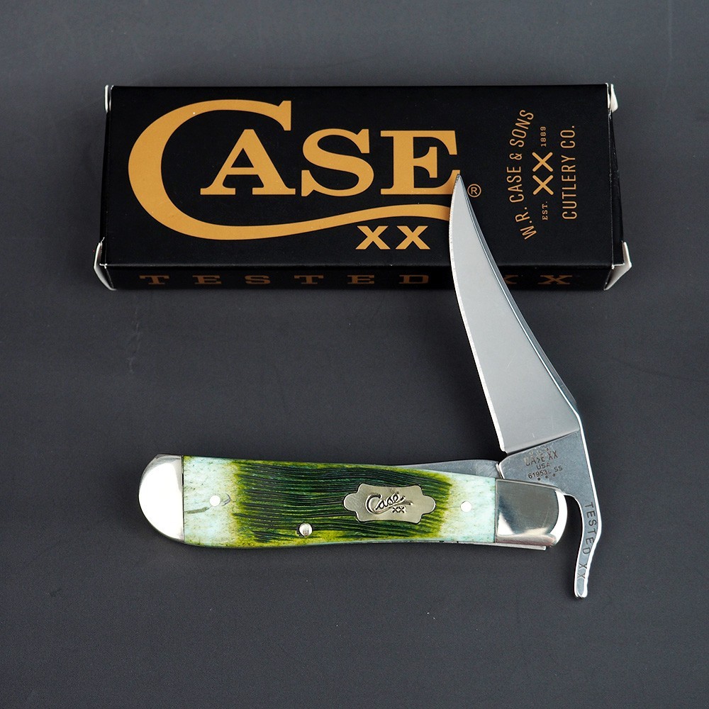 Case XX Barnboard Jigged Lime Green Bone Russlock Pocket Knife NIB - 61043 Case XX Barnboard Jigged Lime Green Bone Russlock Pocket Knife NIB - 61043
