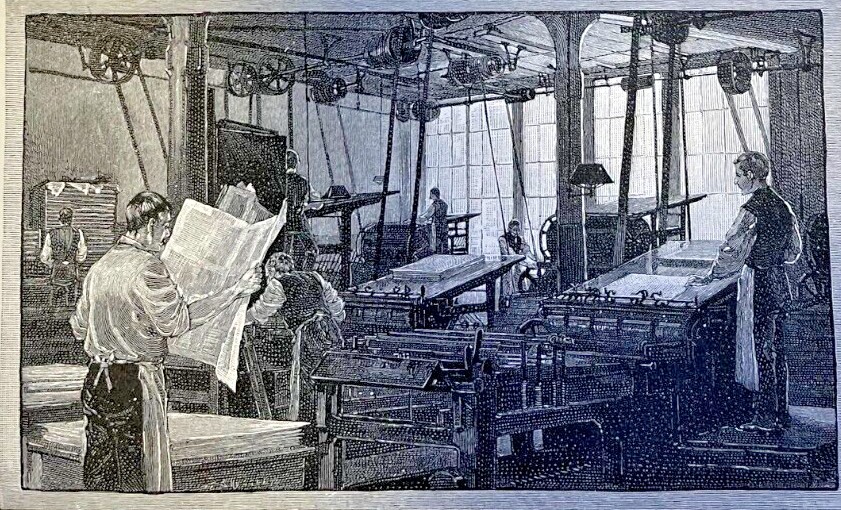 1890 Printing the Century Magazine illustrated 1890 Printing the Century Magazine illustrated
