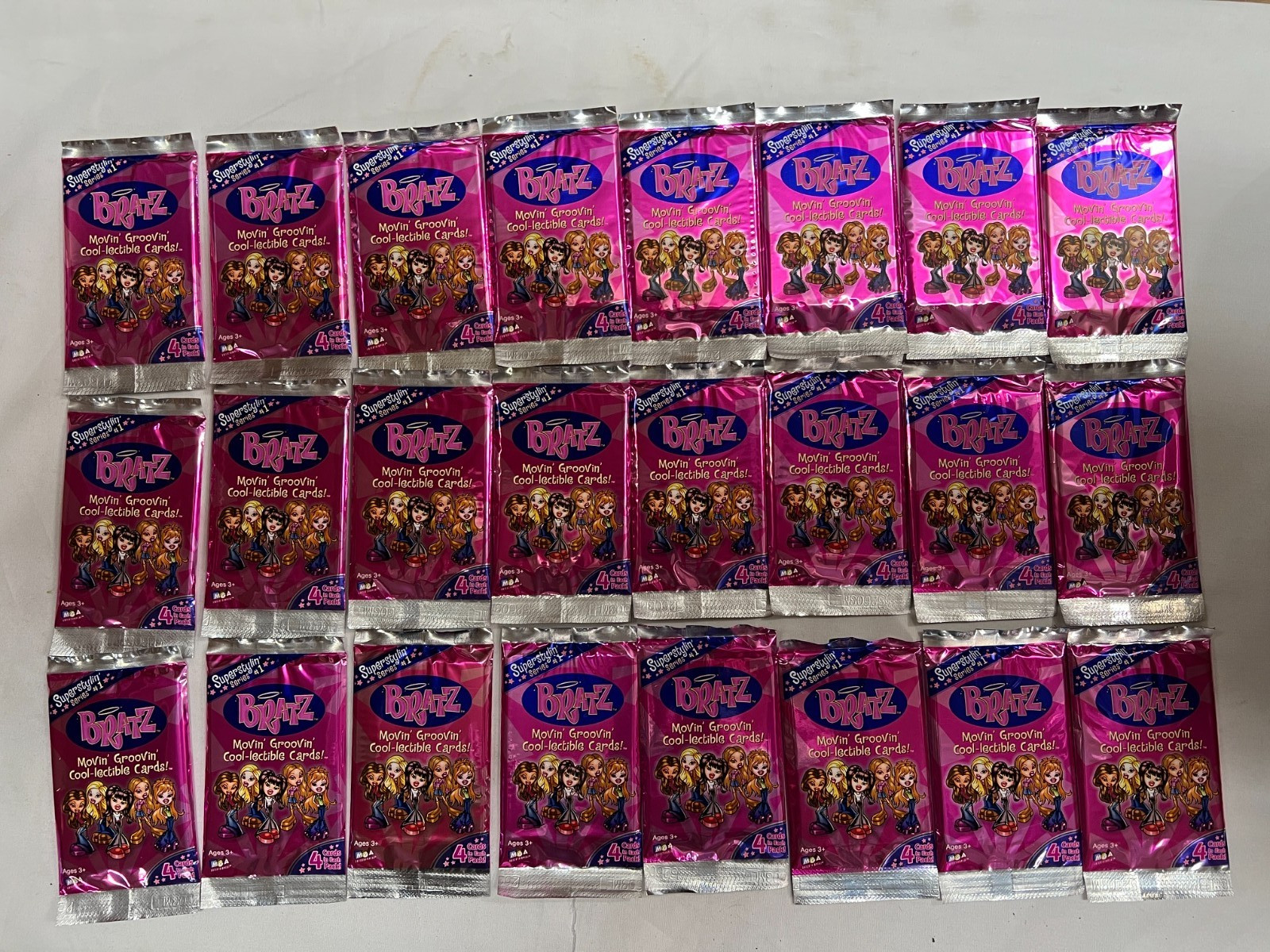 NEW Lot of 24 Packs (4 Cards/Pack) 2003 Bratz Movin' Grovin' Cool-lectible Cards NEW Lot of 24 Packs (4 Cards/Pack) 2003 Bratz Movin' Grovin' Cool-lectible Cards