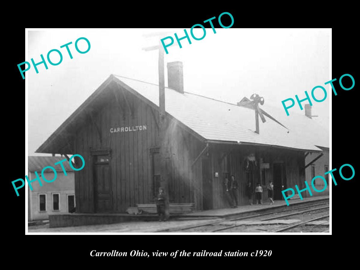 Carrollton Ohio View Of The Railroad Depot c1920 Old Large Historic Photo