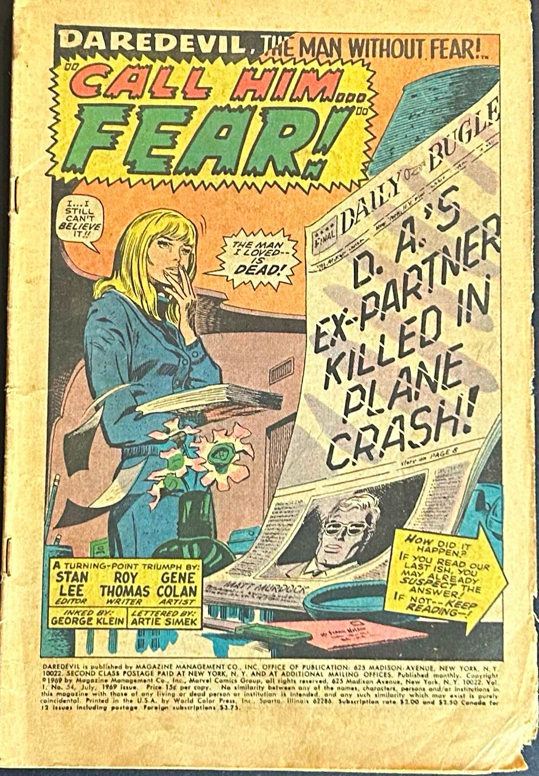 Daredevil #54 1969 Marvel Spider-Man Appearance Gene Colan Silver Age Reader Daredevil #54 1969 Marvel Spider-Man Appearance Gene Colan Silver Age Reader