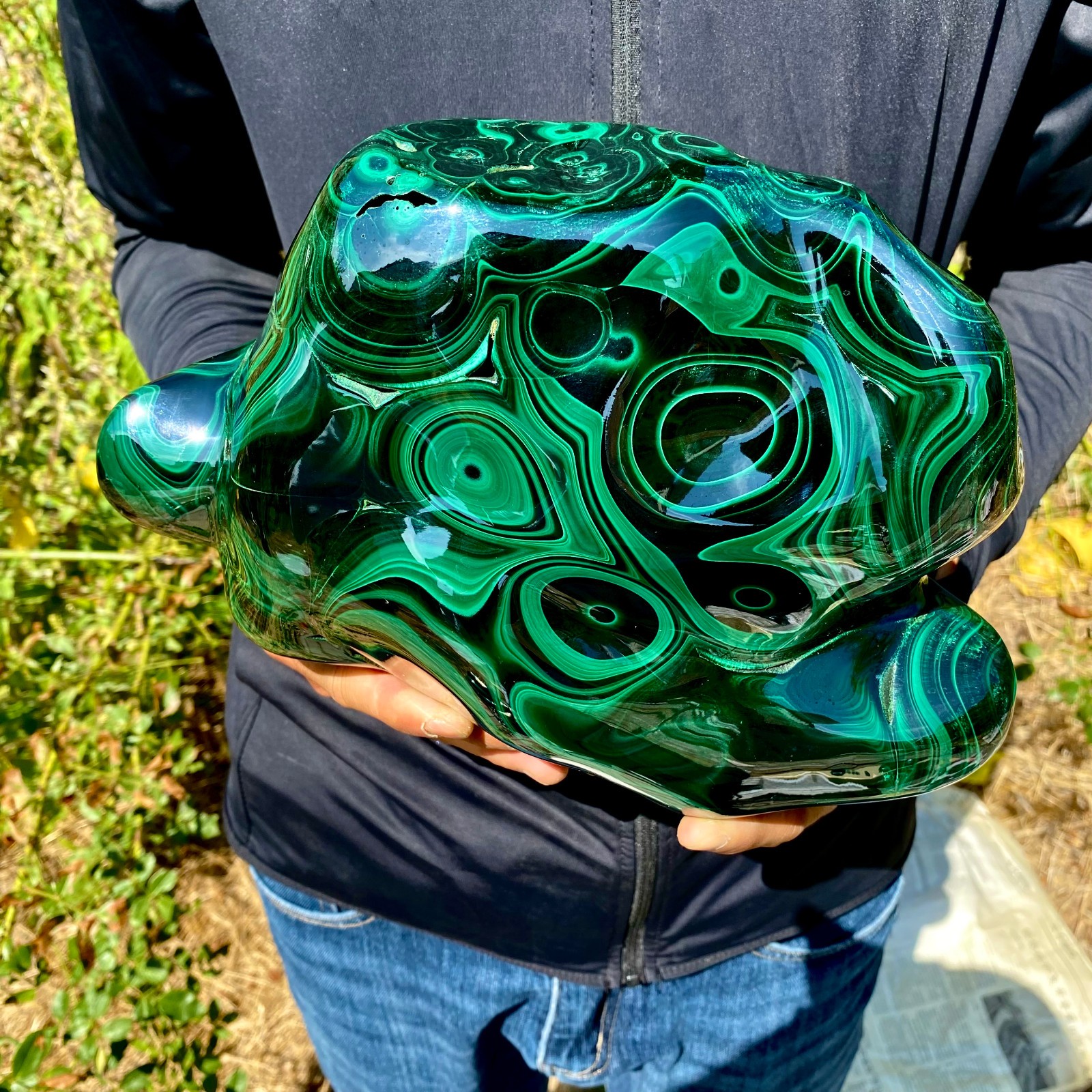17.6LB  Natural Polished Malachite Mineral freeform specimen Reiki Stone Healing
