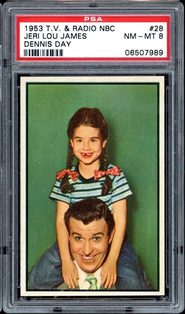 1953 Bowman T.V. & Radio NBC #28 Jeri Lou James Dennis Day PSA 8