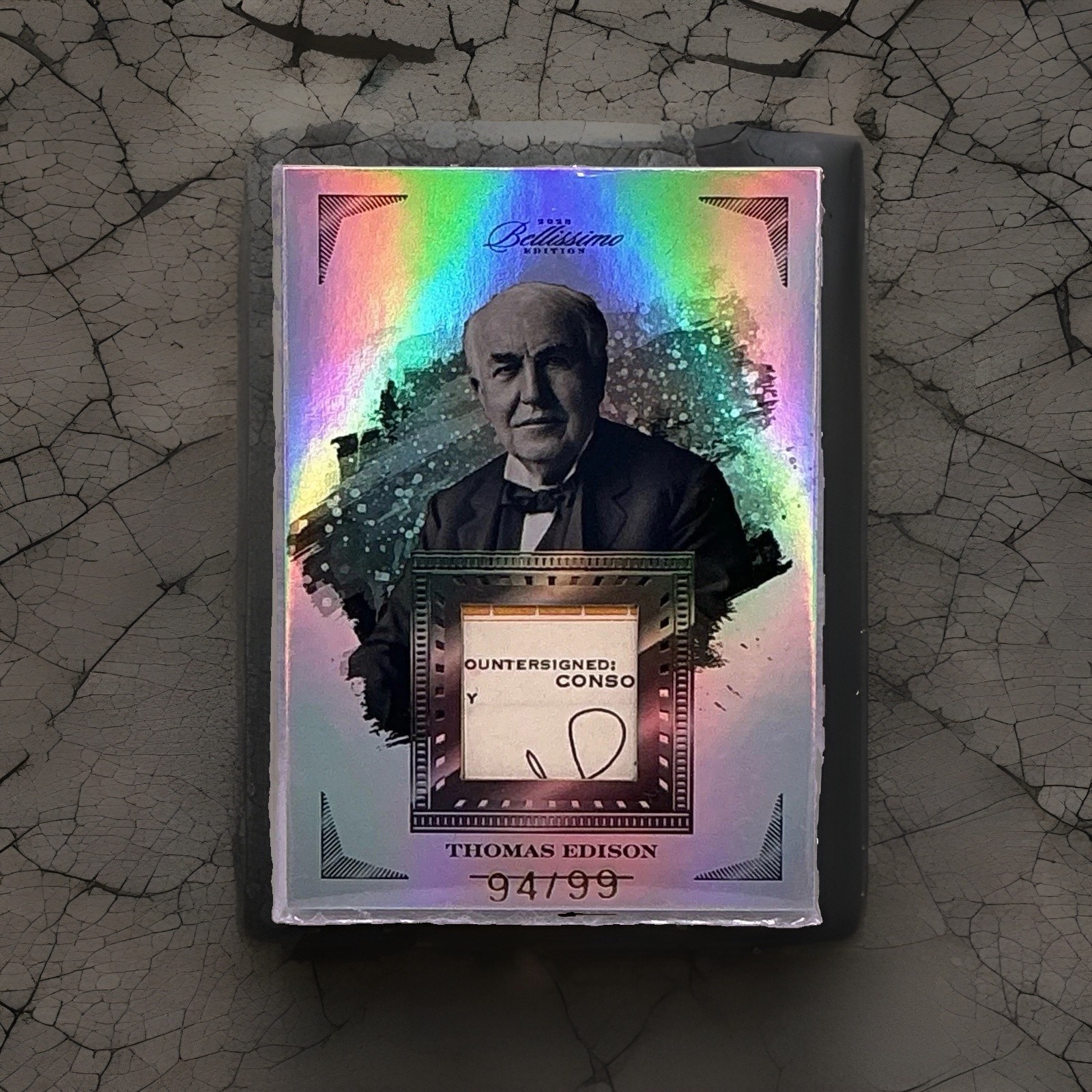 2023 Keepsake Bellissimo Edition Thomas Edison Authentic Time Period Stock Relic