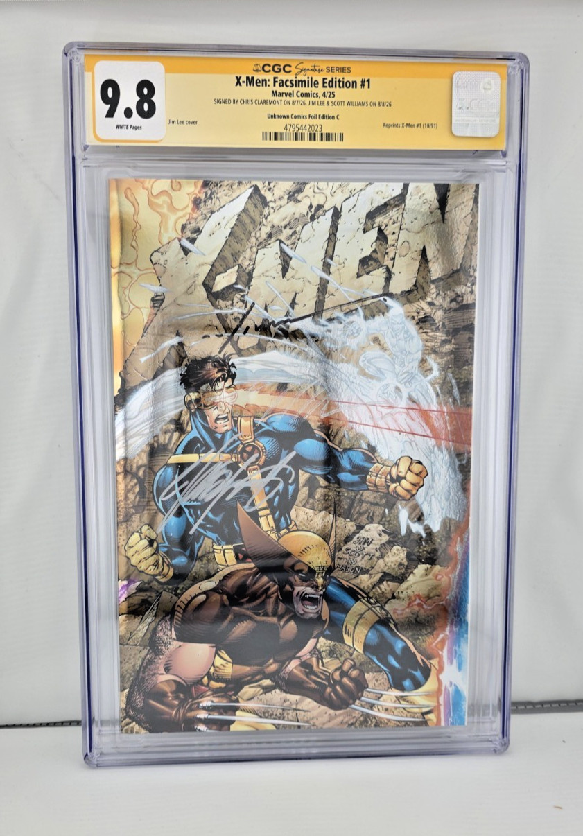 X-Men #1 FOIL 2025 CGC 9.8 Signed 3x Jim Lee, Claremont & Williams X-Men #1 FOIL 2025 CGC 9.8 Signed 3x Jim Lee, Claremont & Williams