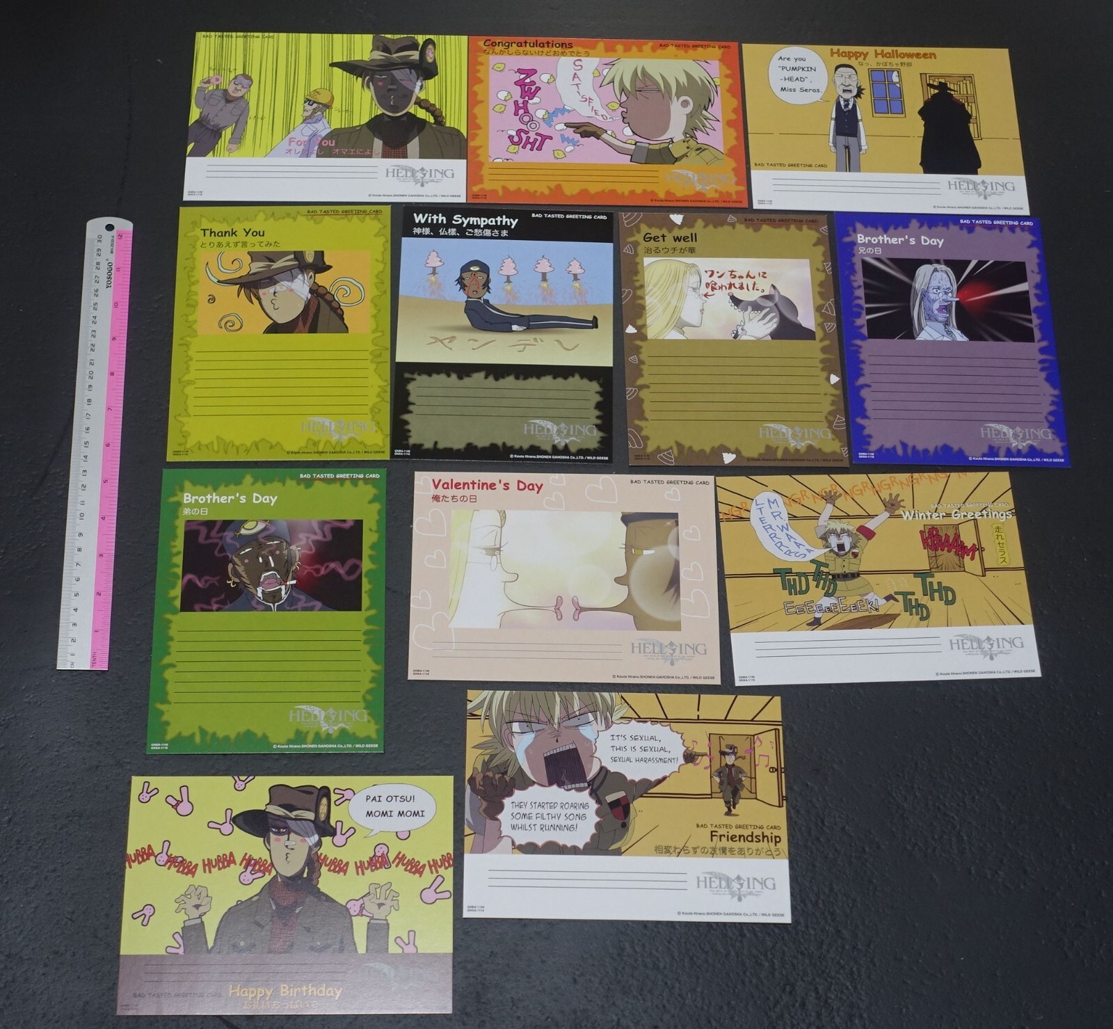 HELLSING English Greeting Card 12 pieces set