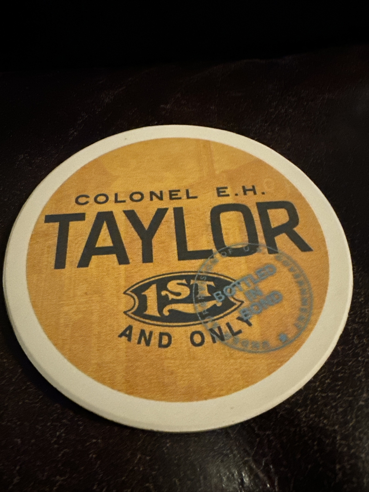 NEW COLONEL EH TAYLOR KENTUCKY BOURBON WHISKEY CERAMIC CORK BAR GLASS COASTER NEW COLONEL EH TAYLOR KENTUCKY BOURBON WHISKEY CERAMIC CORK BAR GLASS COASTER