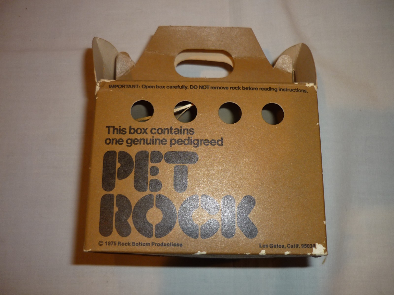 Vintage Original 1975 Pet Rock Complete With Rock Instruction Book and Nest