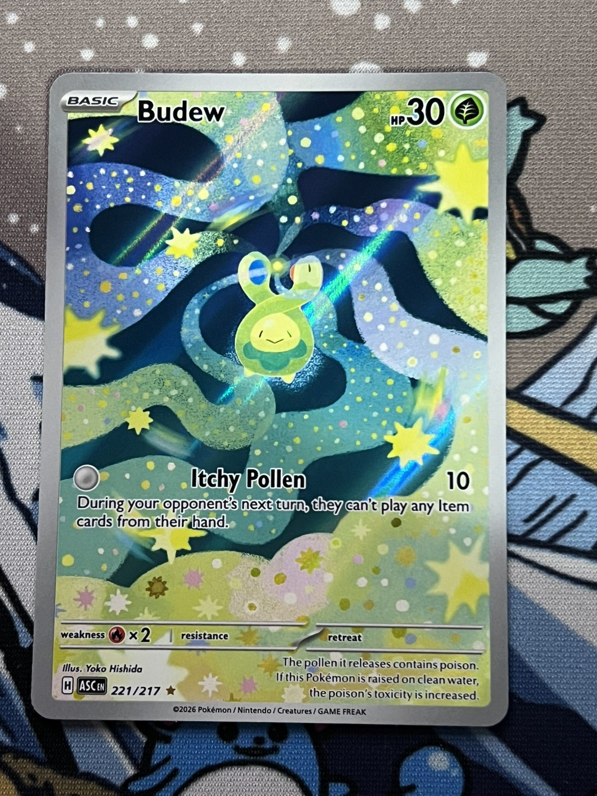 Pokémon TCG -ASC - Budew 221/217 Secret Rare FA Holo English Pokémon TCG -ASC - Budew 221/217 Secret Rare FA Holo English