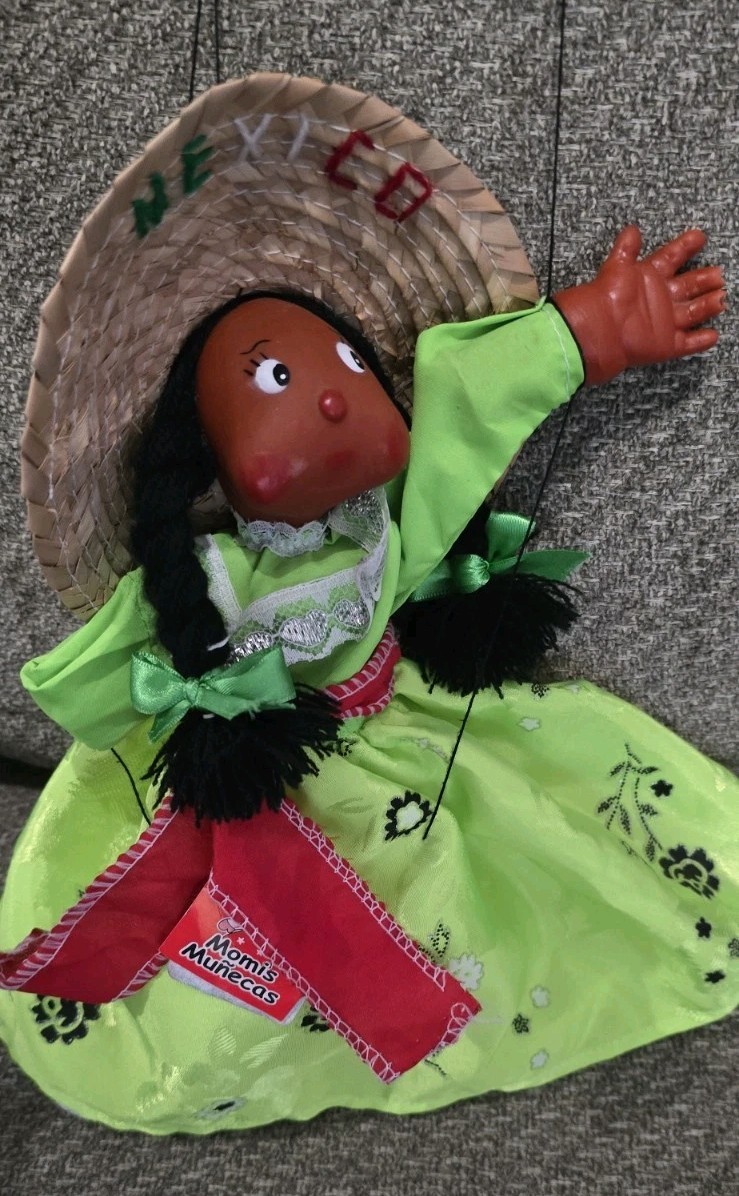 Vintage Mexican Folk Art Marionette – Muñecas Momis - New