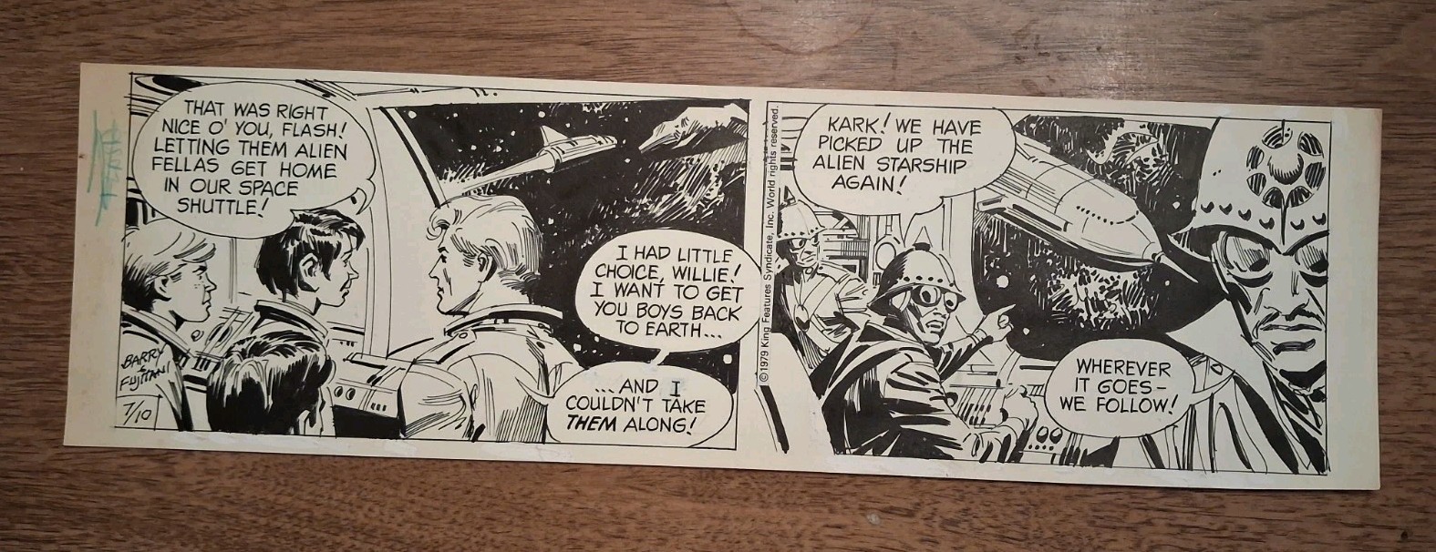 Dan Barry FLASH GORDON Original Comic Strip Newspaper Daily Artwork From 1979 Dan Barry FLASH GORDON Original Comic Strip Newspaper Daily Artwork From 1979