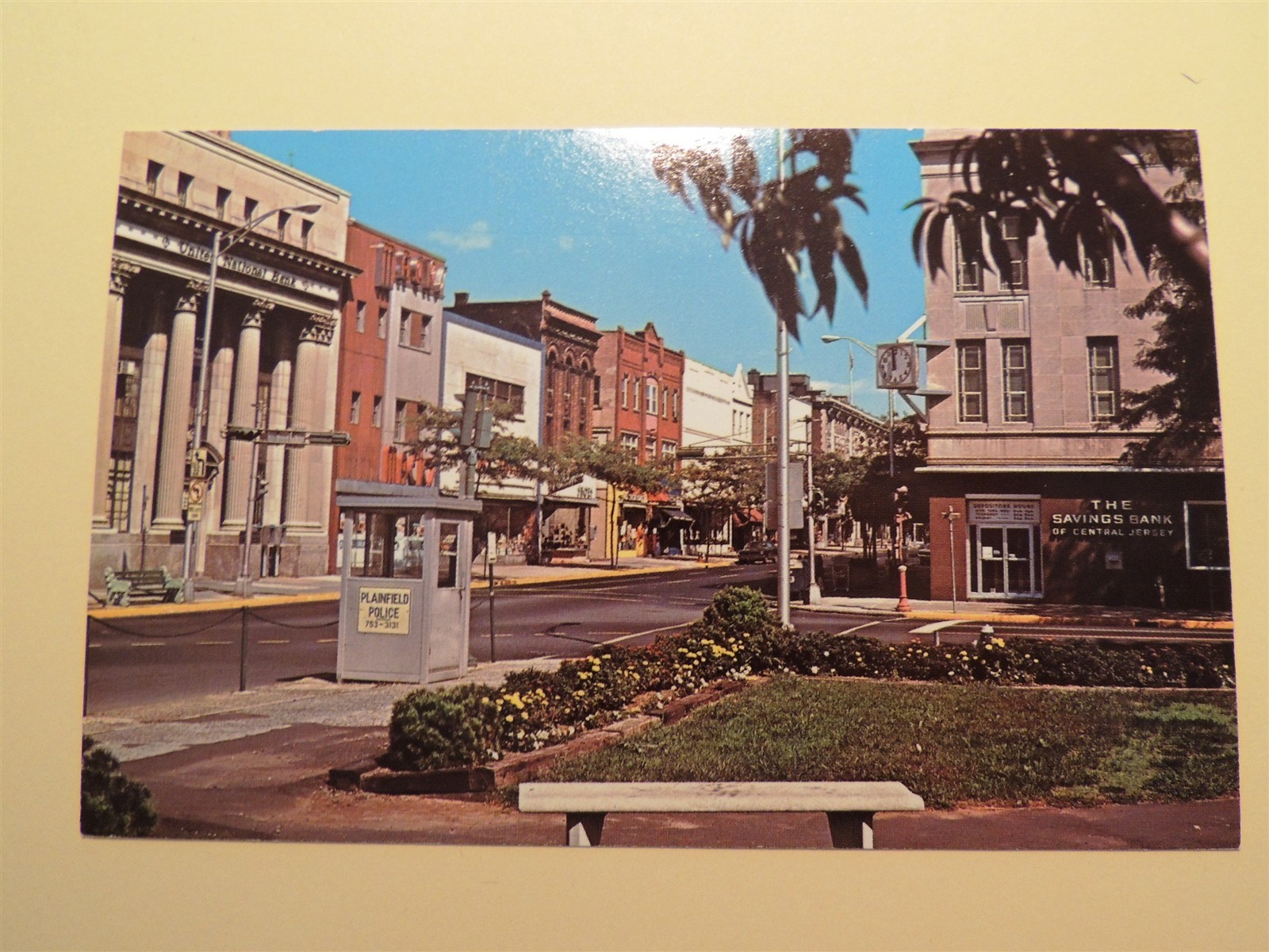 Plainfield New Jersey vintage postcard view on Front Street 1975