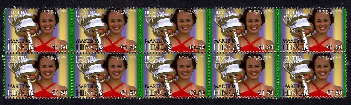 Martina Hingis 1999 Aust Open Mint Tennis Stamp Strip