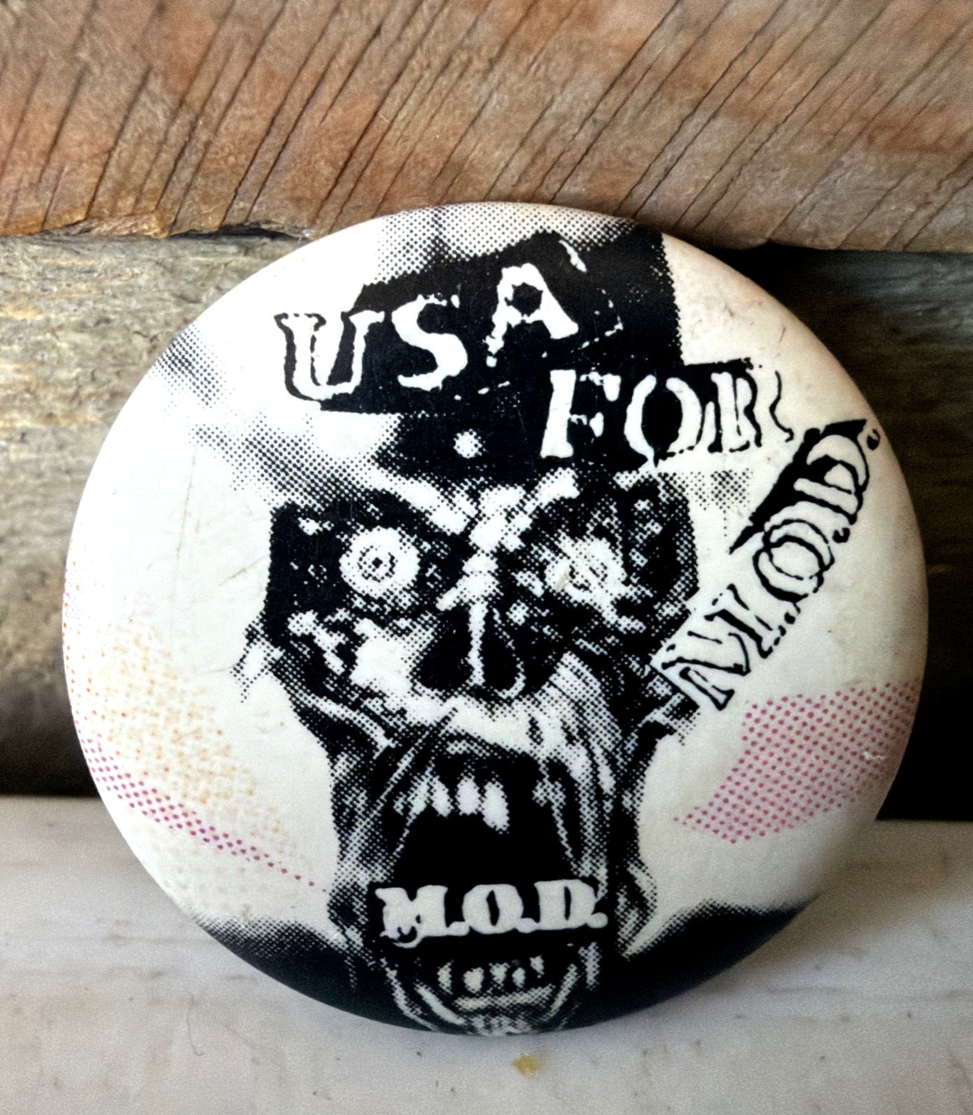 Vintage 1980’s Punk Metal USA For M.O.D. Rare Pinback Button NYC