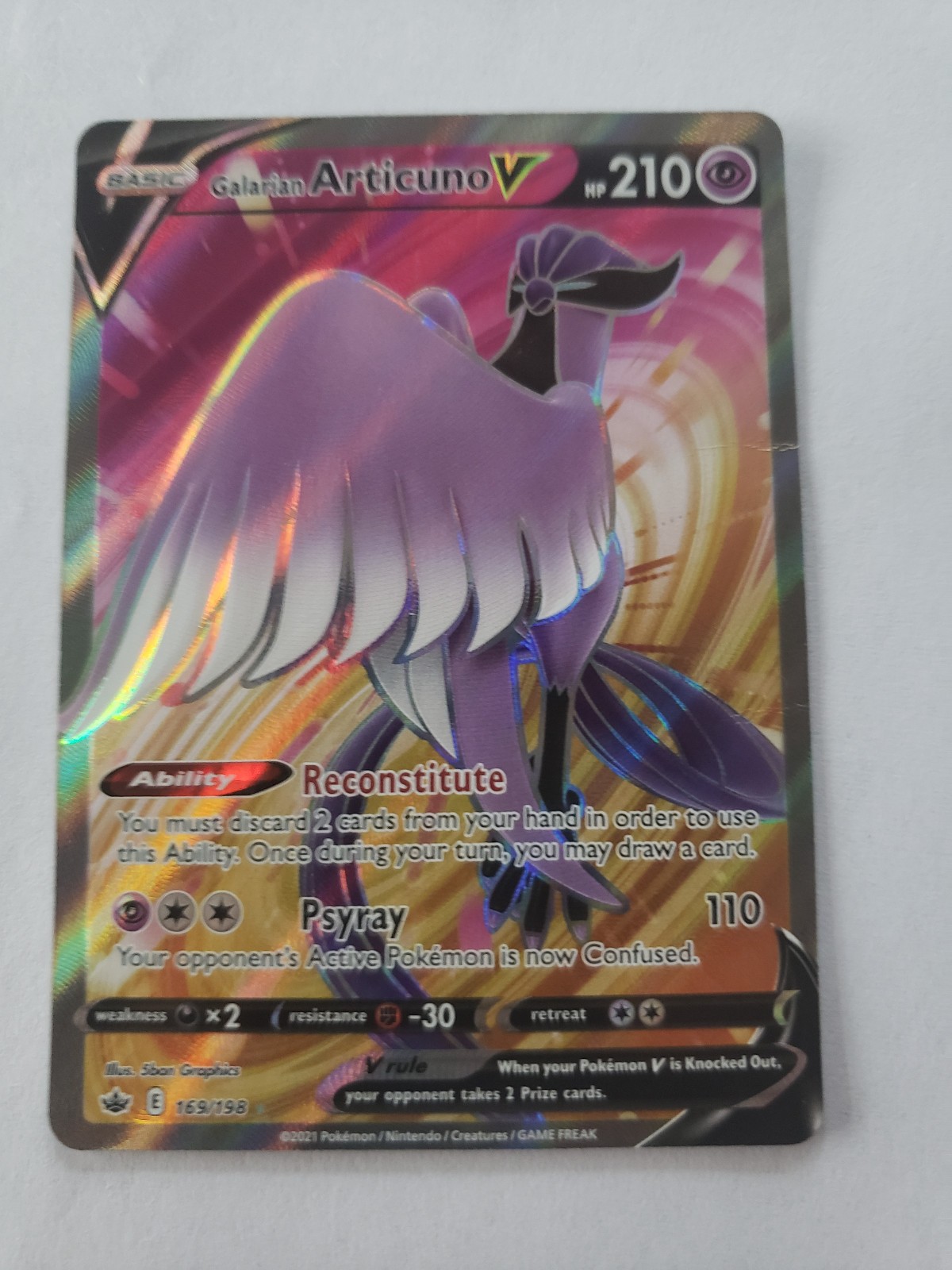 Galarian Articuno V (Full Art) MP #169 SWSH06: Chilling Reign PKM