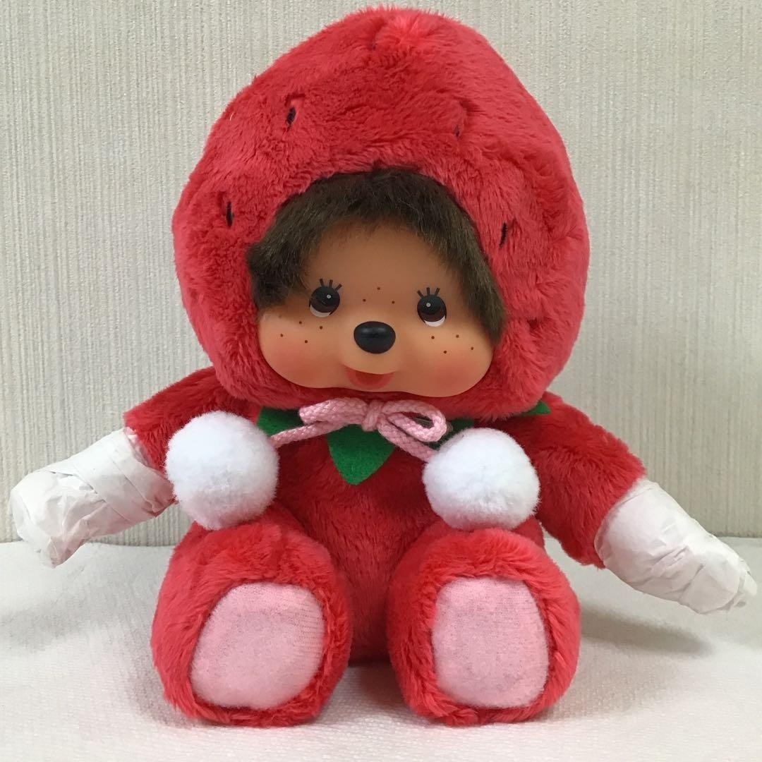 Monchhichi Fukuoka Limited edition Strawberry S size with tag Rare Japan F/S