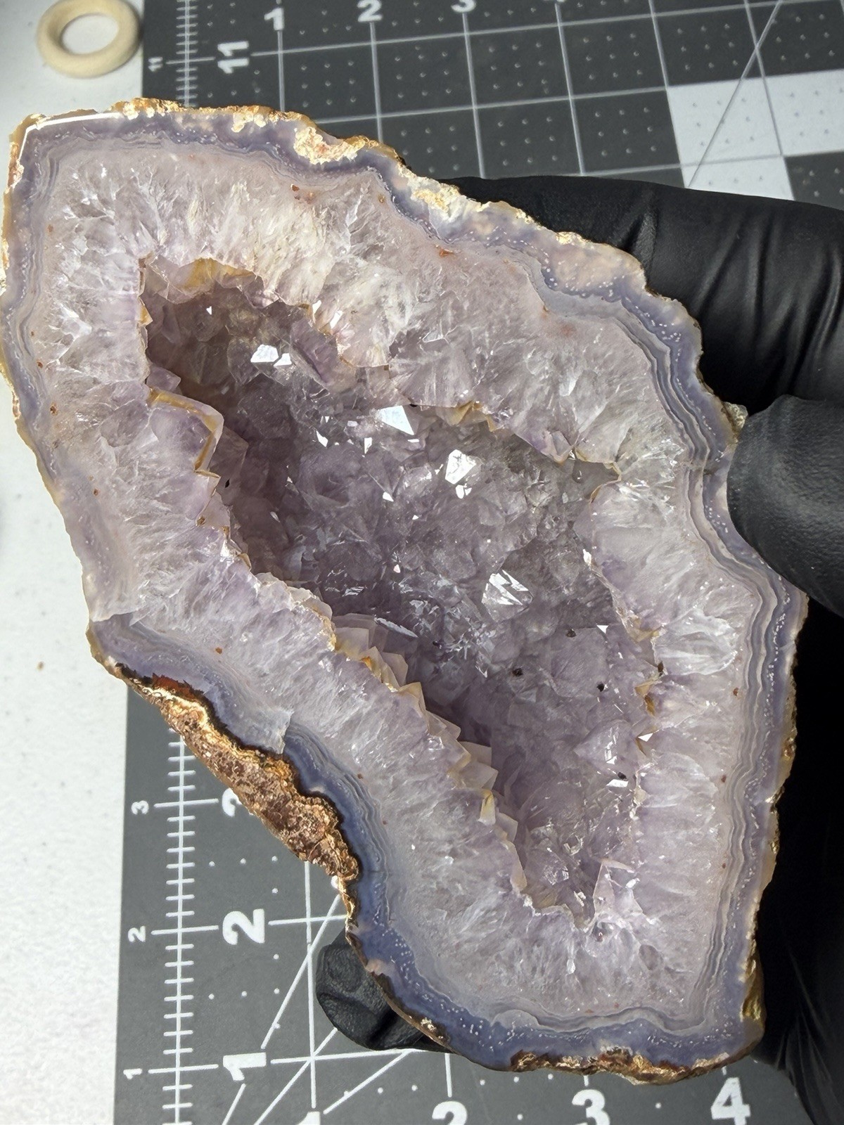 Rare Laguna Agate Amethyst Geode Crystals polished  