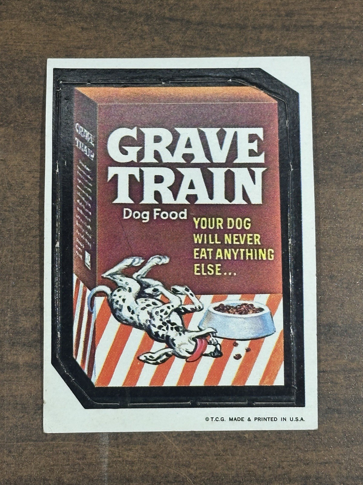 1967 Wacky Packages Die Cut #6 Grave Train Dog Food Excellent Condition