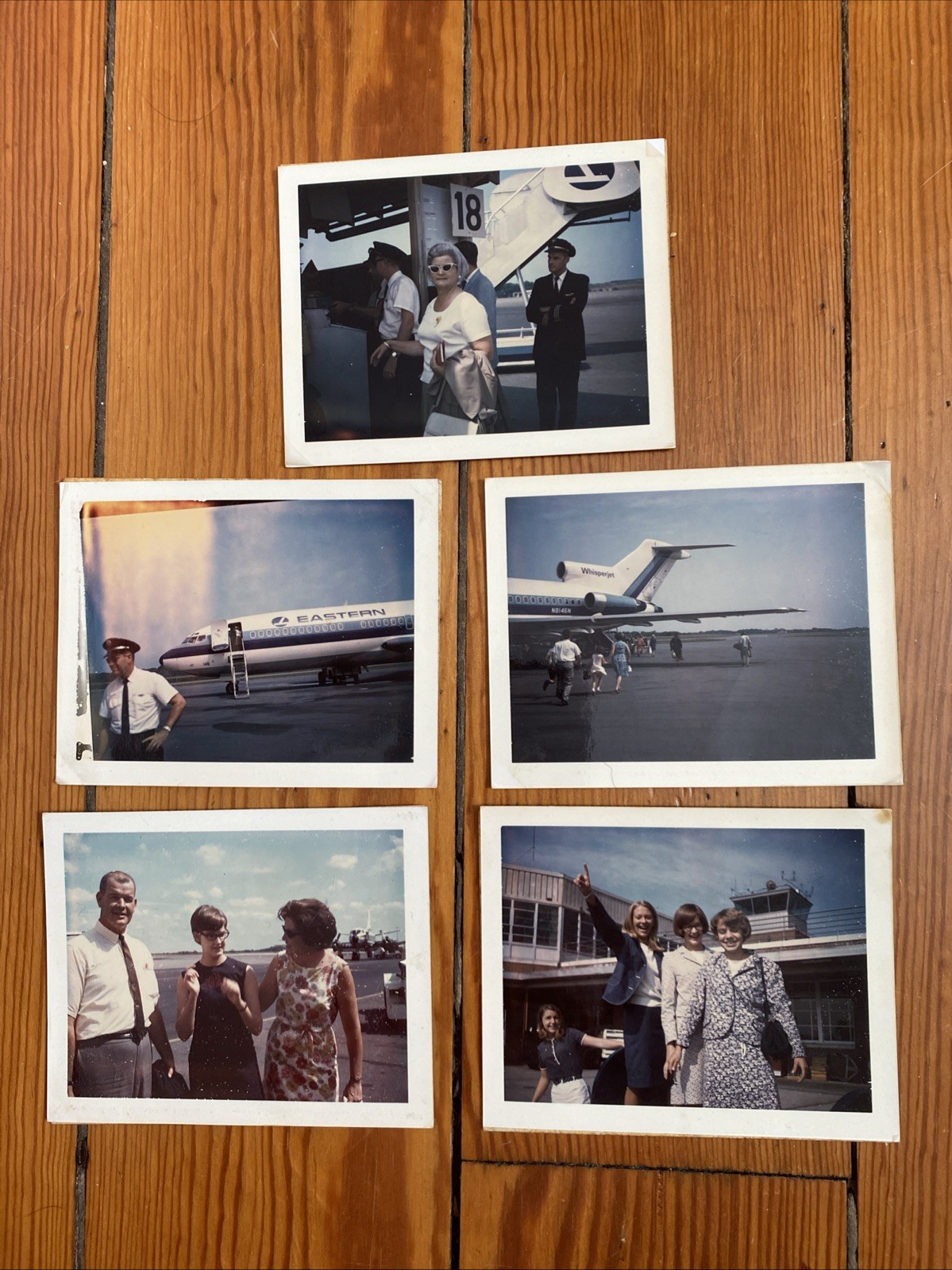 Lot of 5 Vintage Eastern Whisperjet Candid Travel Airport Photos Exterior Views Lot of 5 Vintage Eastern Whisperjet Candid Travel Airport Photos Exterior Views