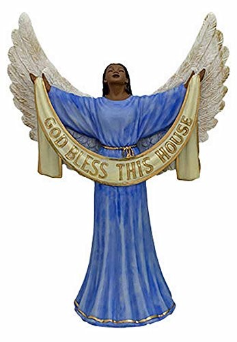 Ebony Treasures God Bless This House Blue Angel Figurine African