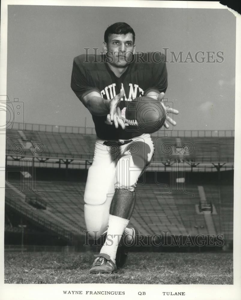 1970 Press Photo Tulane University Football Quarterback Wayne Francingues
