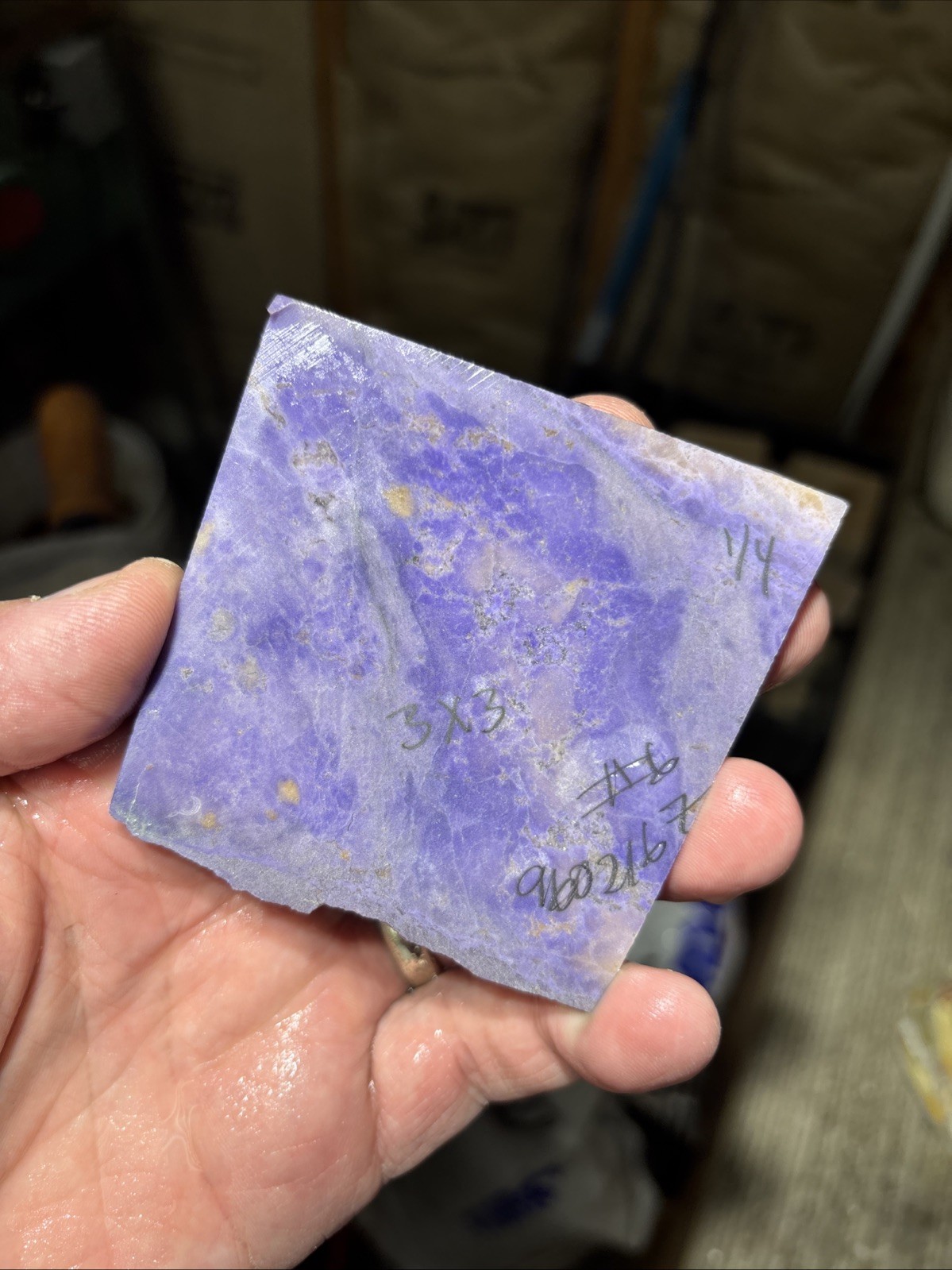96g Turkish Purple Jadeite Jade Slab 1/4” Thick 96g Turkish Purple Jadeite Jade Slab 1/4” Thick