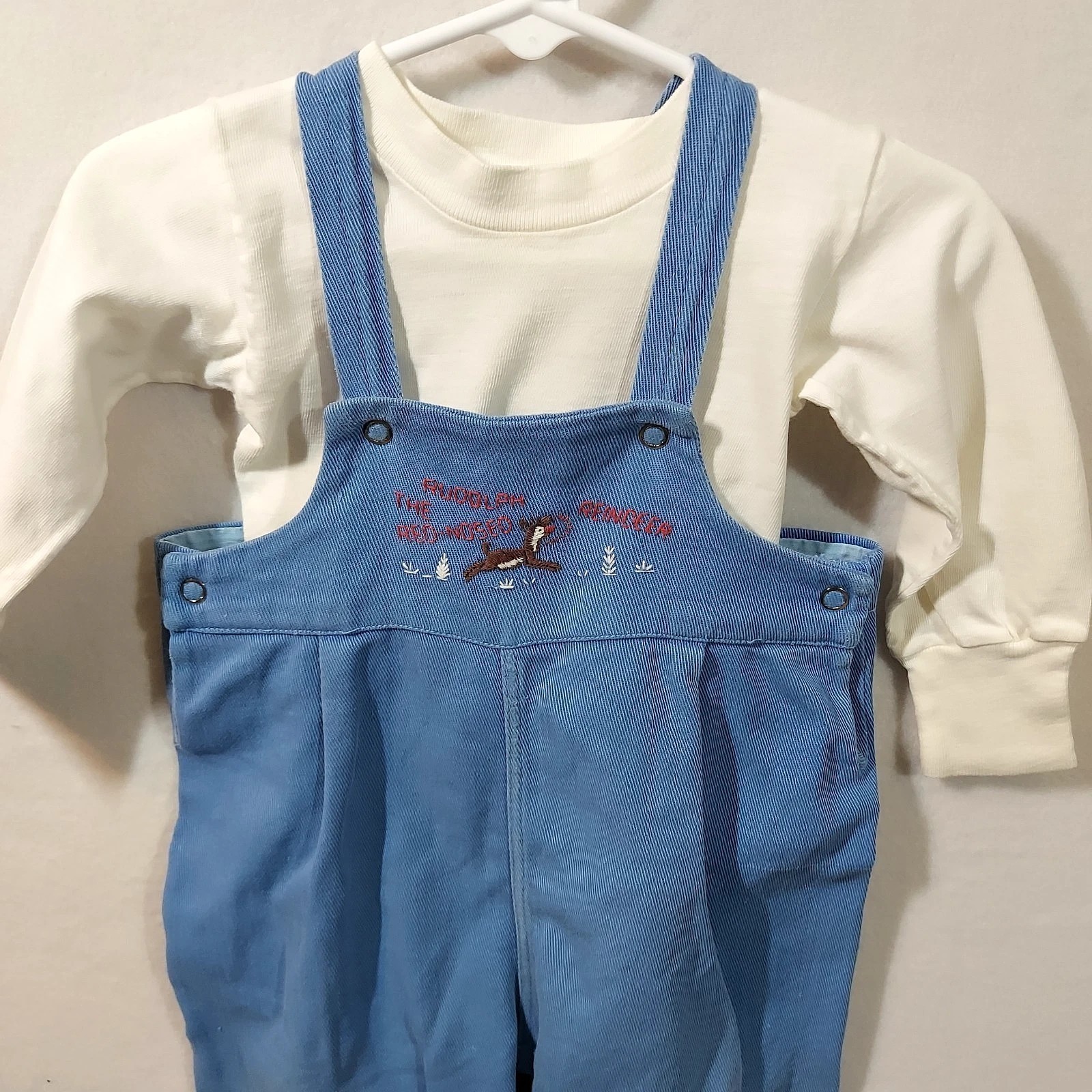 Rare 40s Childs Rudolph The Red Nosed Reindeer Overalls Vintage