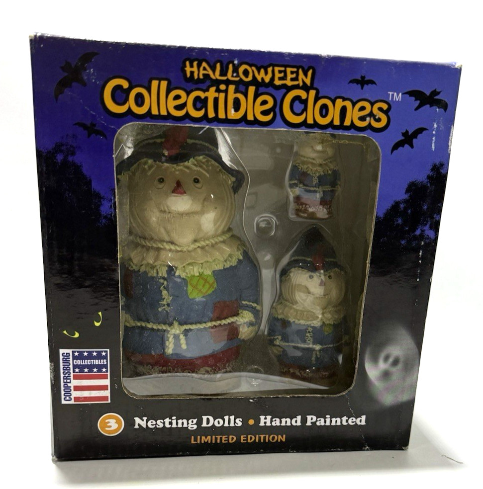Coopersburg Collectible Halloween Clone Scarecrow Nesting Dolls Limited Edition