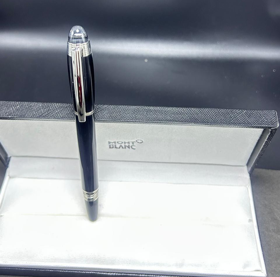 Montblanc Starwalker Ballpoint Pen Black Body Silver Clip With Black Ink