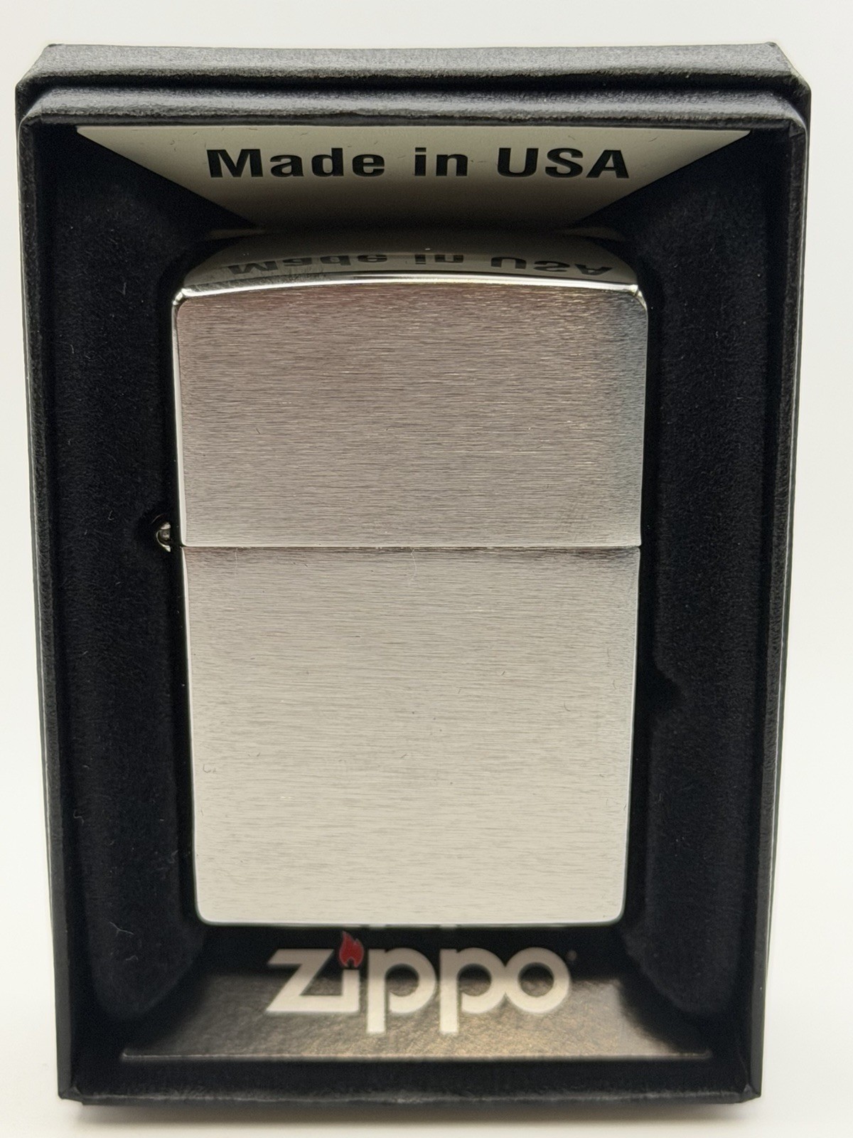 Vintage 2016 Brushed Finish Chrome Zippo Lighter New