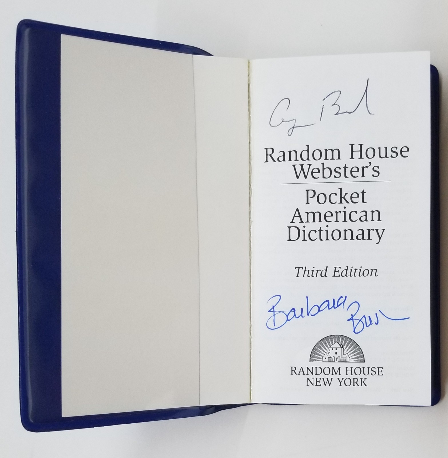 George H. W. Bush & Barbara Bush SIGNED Pocket Dictionary JSA COA President USA