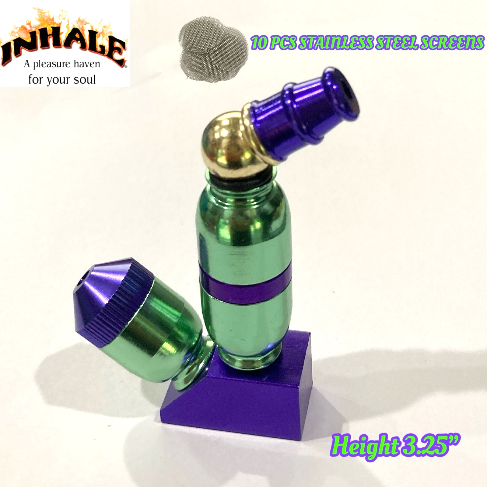 INHALE® Standing Up Big chambre Tobacco Smoking metal hand Pipe