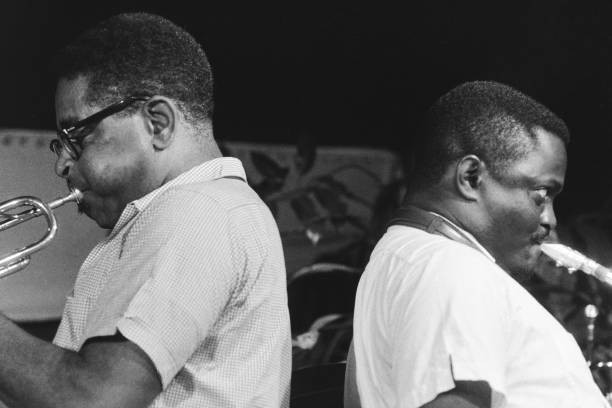 Dizzy Gillespie and Leo Wright at a club concert in Paris in 1962 Old Photo